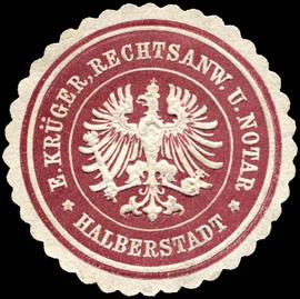 E. Krüger, Rechtsanwalt und Notar - Halberstadt