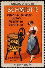 Schmidt's Patent-, Kugellagerbuttermaschinen Germania