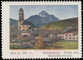 Mittenwald Kirche mit Wettersteinwand