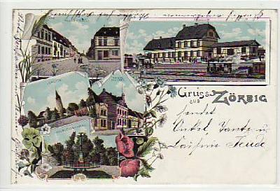 Zörbig Litho mit Bahnhof 1900