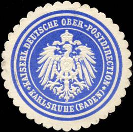 Kaiserlich Deutsche Ober - Postdirection - Karlsruhe (Baden)