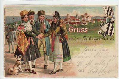 Schlitz Schlitzerland Trachten Litho 1901