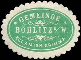 Gemeinde Böhlitz bei Wurzen Kgl. Amtsh. Grimma