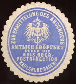 Kaiserliche Oberpostdirection Karlsruhe