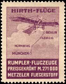 Reklamemarke Rumpler Taube der Firma Metzeler