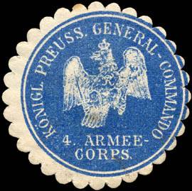 Königlich Preussische General - Commando 4. Armee - Corps.