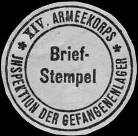 Inspektion der Gefangenenlager - XIV. Armeekorps - Briefstempel