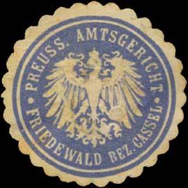 Pr. Amtsgericht Friedewald Bezirk Kassel