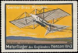 Motorflieger des Engländers Henson 1843