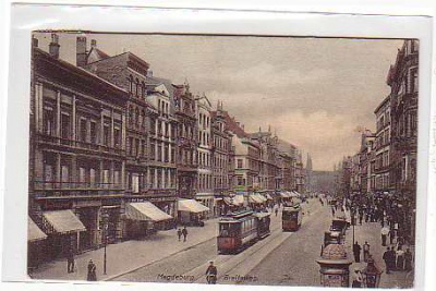 Ansichtskarte Magdeburg Strassenbahn 1906