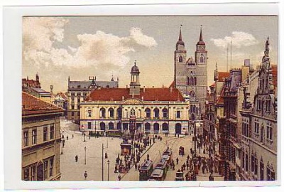 Magdeburg Markt , Strassenbahn