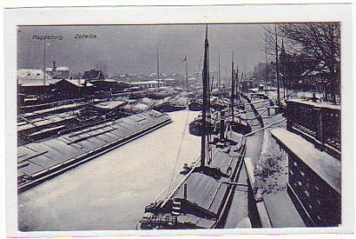 Magdeburg An der Zollelbe im Winter