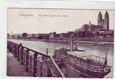 Magdeburg Elbe Raddampfer ca 1910