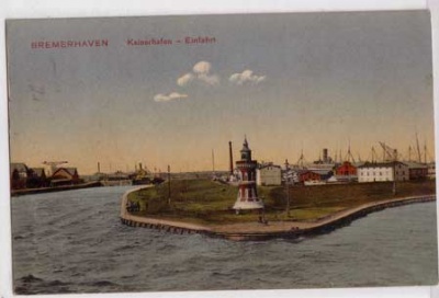 Bremerhaven Kaiserhafen-Einfahrt 1912