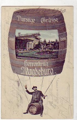 Magdeburg Herrenkrung im Bierfass 1905