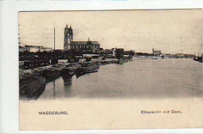 Magdeburg Elbe Frachtschiffe,Eisenbahn 1911