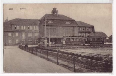 Bremerhaven Lehe Bahnhof mit Strassenbahn ca 1910