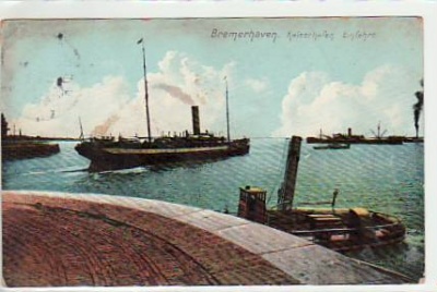 Bremerhaven Kaiserhafen Dampfer 1908