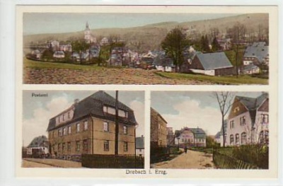 Drebach Erzgebirge mit Postamt ca 1925