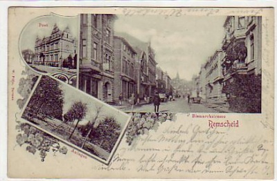 Remscheid Litho mit Bismarckstrasse von 1901