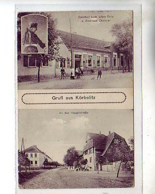 Körbelitz bei Magdeburg Gasthof und Strasse 1915