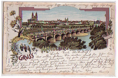 Magdeburg ,Litho Ansichtskarte , von 1901