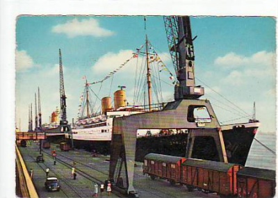 Bremerhaven Ozeandampfer Berlin und Bremen ca 1965