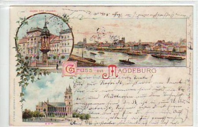 Magdeburg Litho Ansichtskarte von 1900