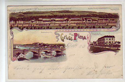 Pirna an der Elbe Litho Kaserne Artillerie-Regiment 28