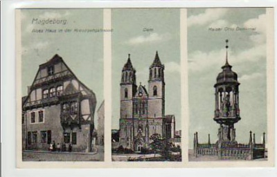 Magdeburg Altes Haus,Dom,Denkmal 1910