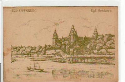 Aschaffenburg Feldpostkarte Frauenverein vom roten Kreuz